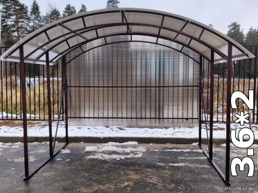 Навес для дачи 3,6х2 со стенкой