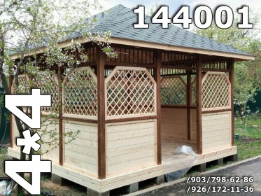 Фото большой беседки для дачи Проект 144001