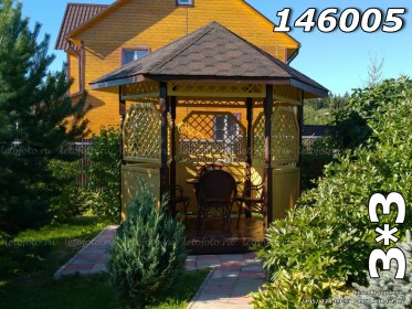 Шестигранная беседка из дерева 3х3