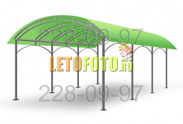 Навес для дачи из поликарбоната 4 х 6 м.