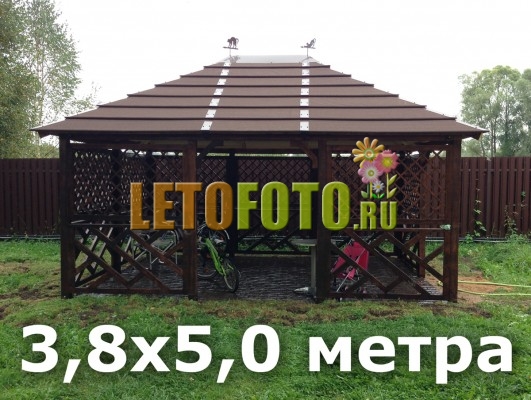 Проект беседки №1118, два входа, декоративные решетки по периметру. Проект беседки №1118, два входа, декоративные решетки по периметру.